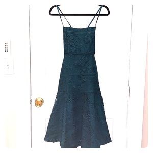 Teal/green, lace, midi dress